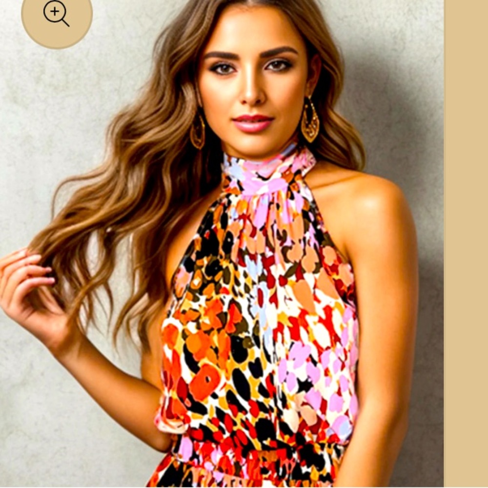 Vibrant High Neck halter top by Tyche